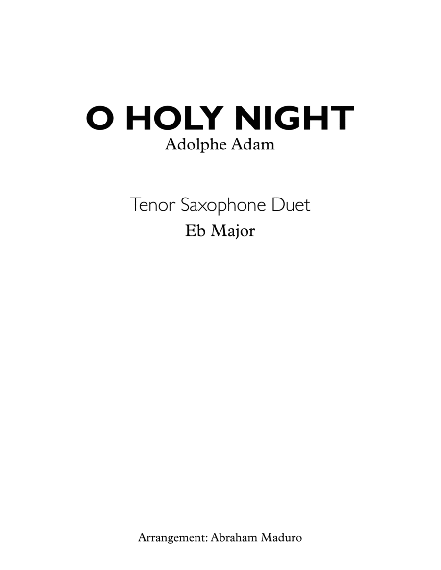 O Holy Night Tenor Saxophone Duet image number null