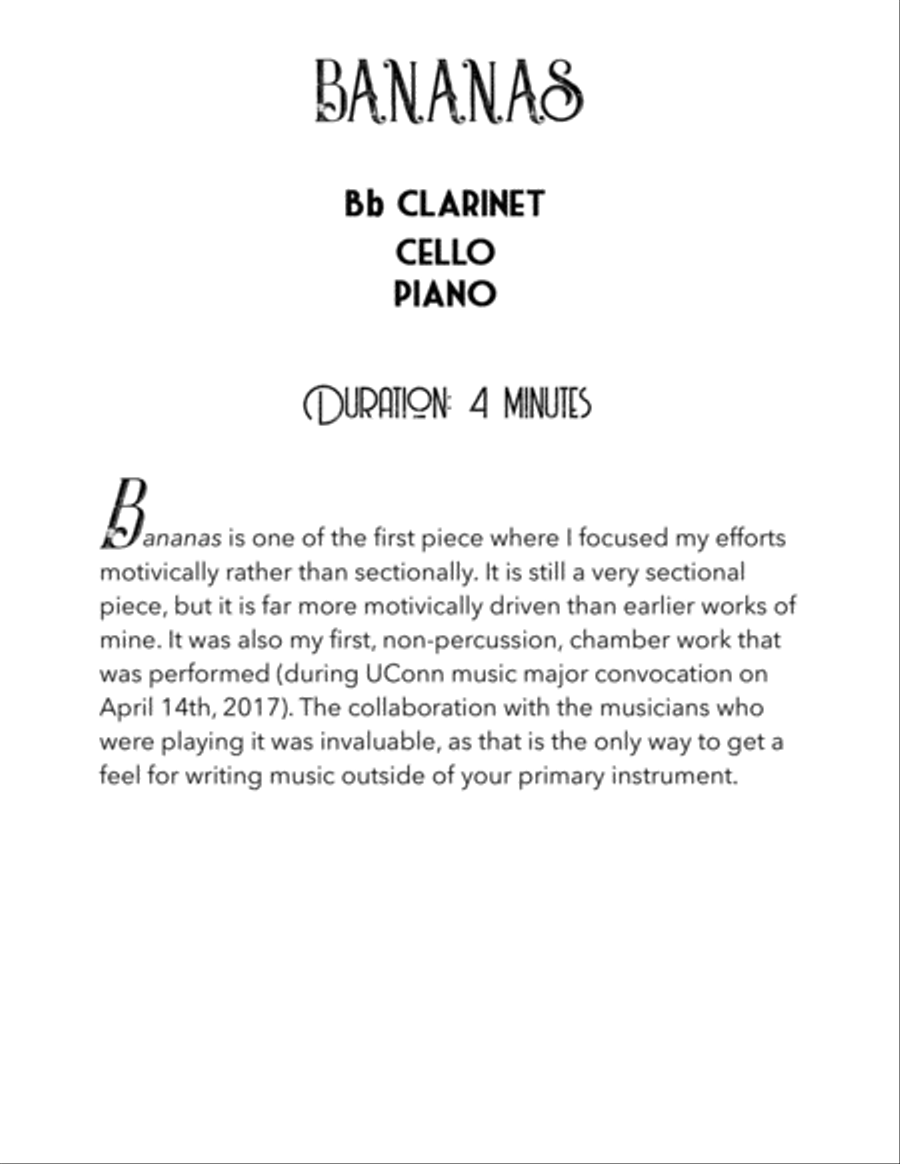 Bananas Bananas Clarinet scores gallery preview page 4