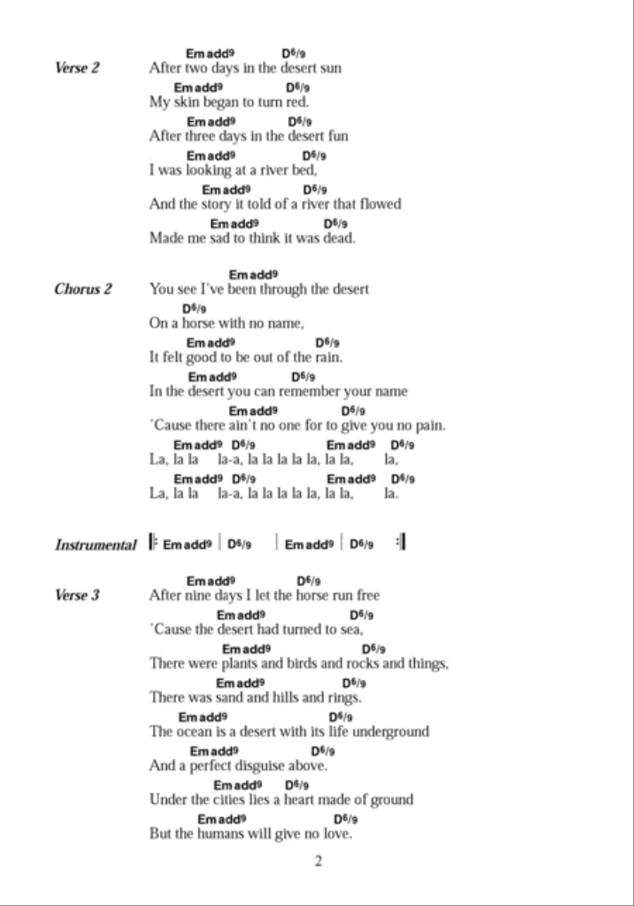 A Horse With No Name Acoustic Guitar scores gallery preview page 2
