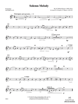 Solemn Melody: (wp) 3rd Horn in E-flat