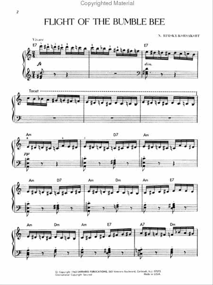 Flight of the Bumblebee Piano Solo scores gallery preview page 2
