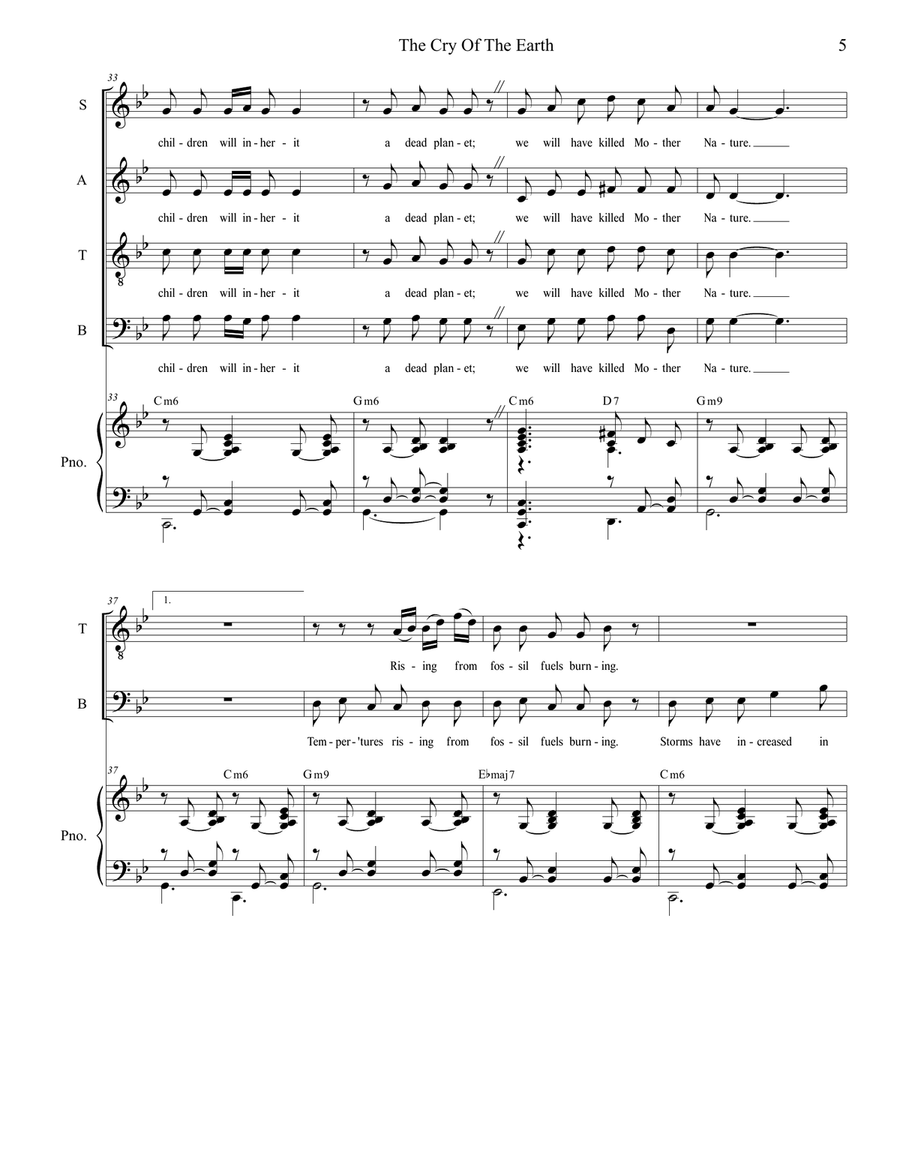 The Cry Of The Earth (SATB) 4-Part scores gallery preview page 5