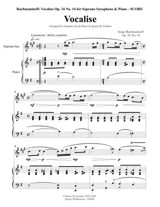 Rachmaninoff: Vocalise for Soprano Sax & Piano