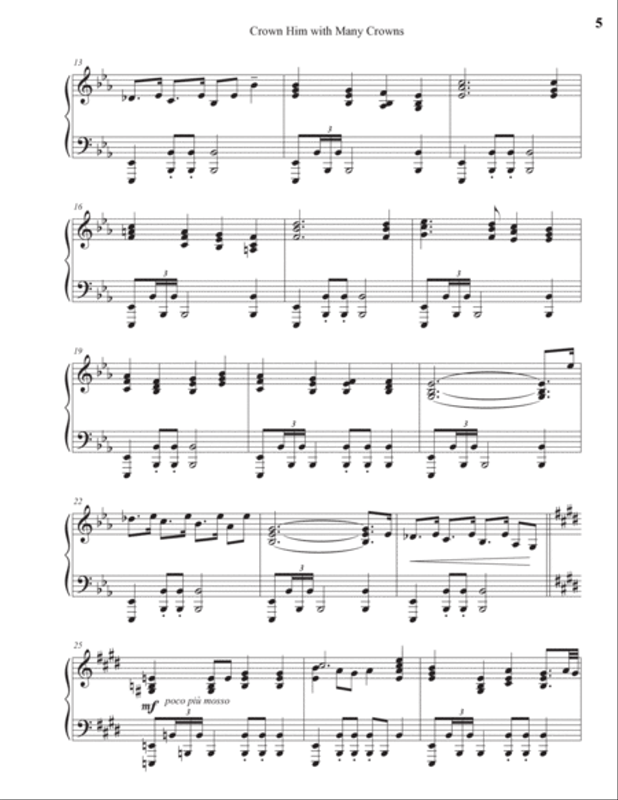 Crown Him with Many Crowns Piano Solo scores gallery preview page 5