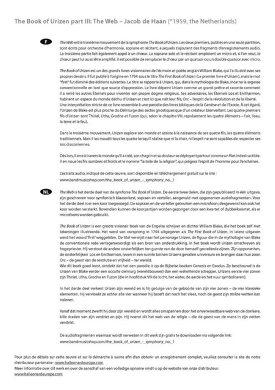 The Book of Urizen III Concert Band scores gallery preview page 3