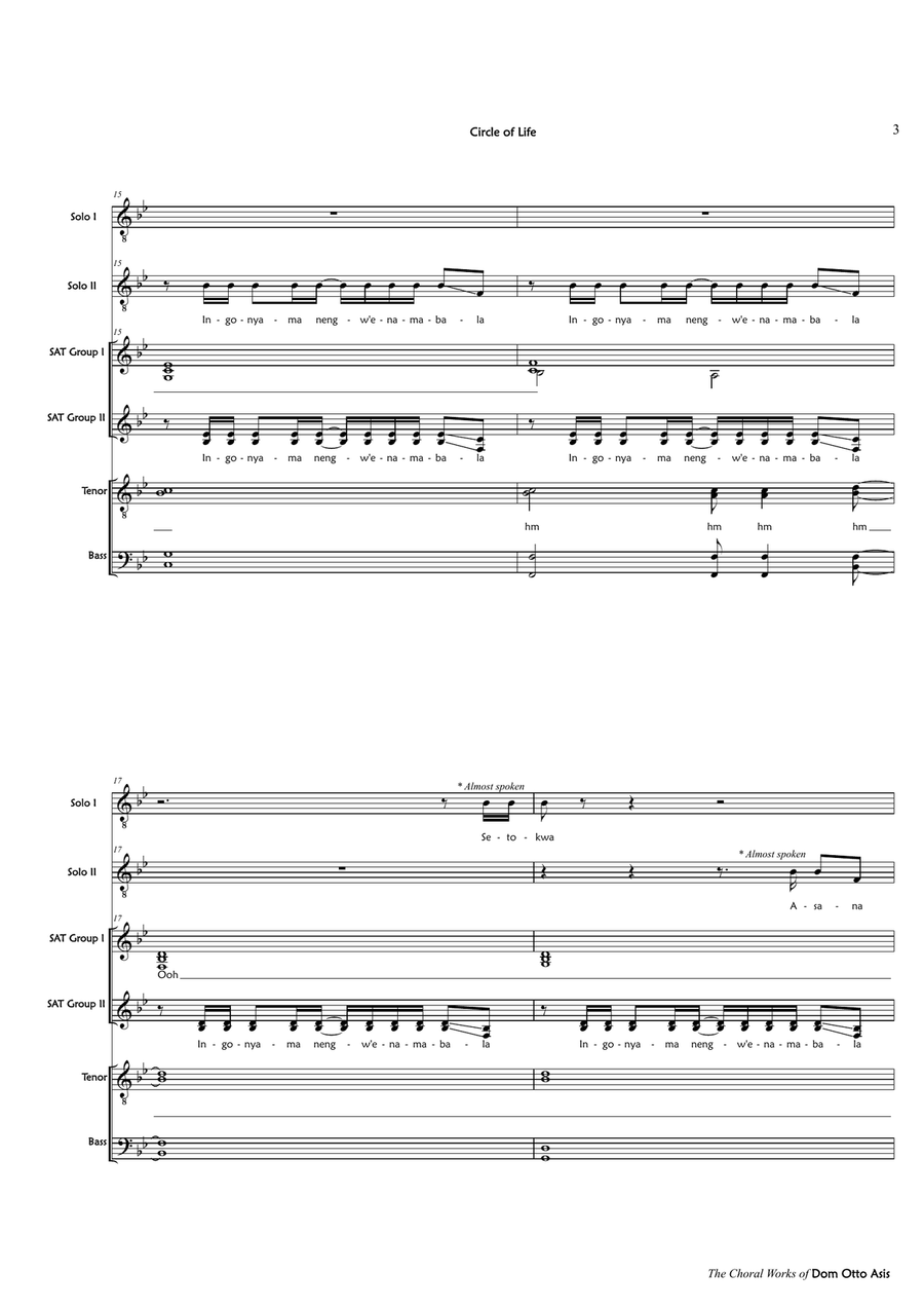 Circle Of Life 4-Part scores gallery preview page 3