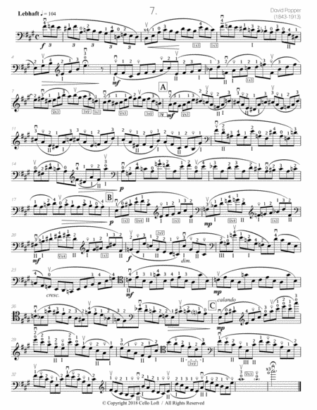 Popper (arr. Richard Aaron): Op. 73, Etude #7