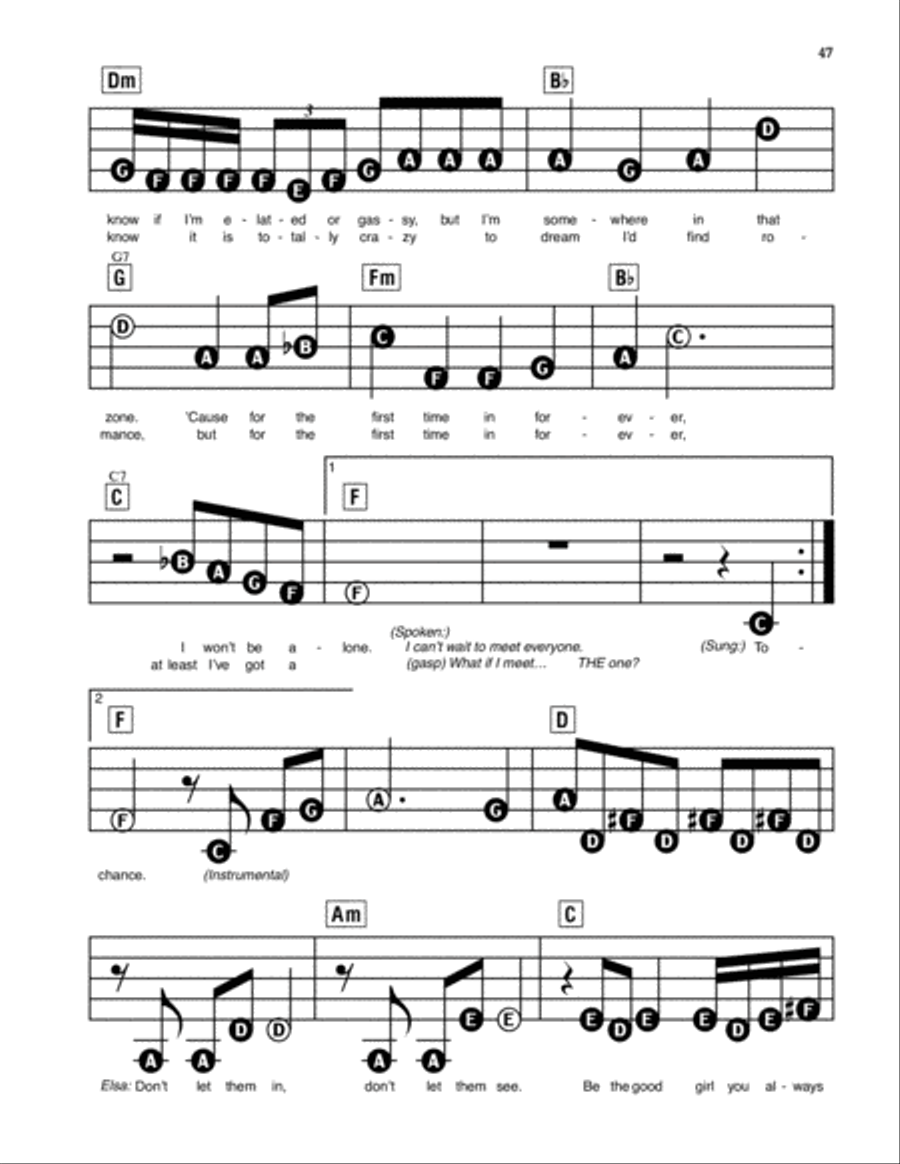 For The First Time In Forever (from Frozen) Electronic Keyboard scores gallery preview page 3