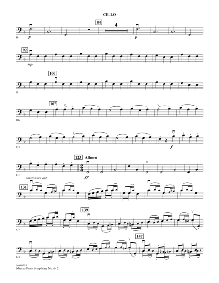 Scherzo (from Symphony No. 6) - Cello