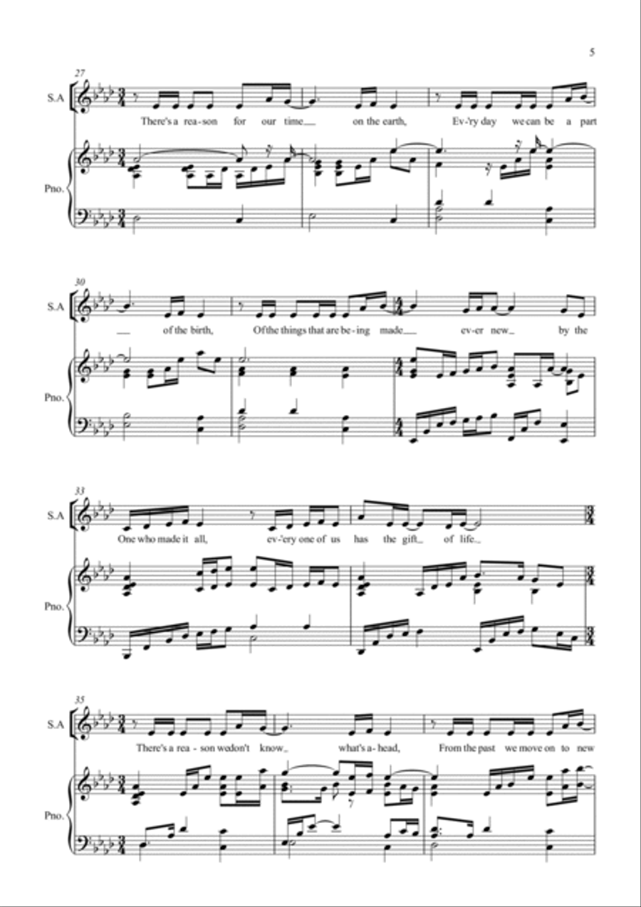 There's a Reason Piano, Vocal scores gallery preview page 5