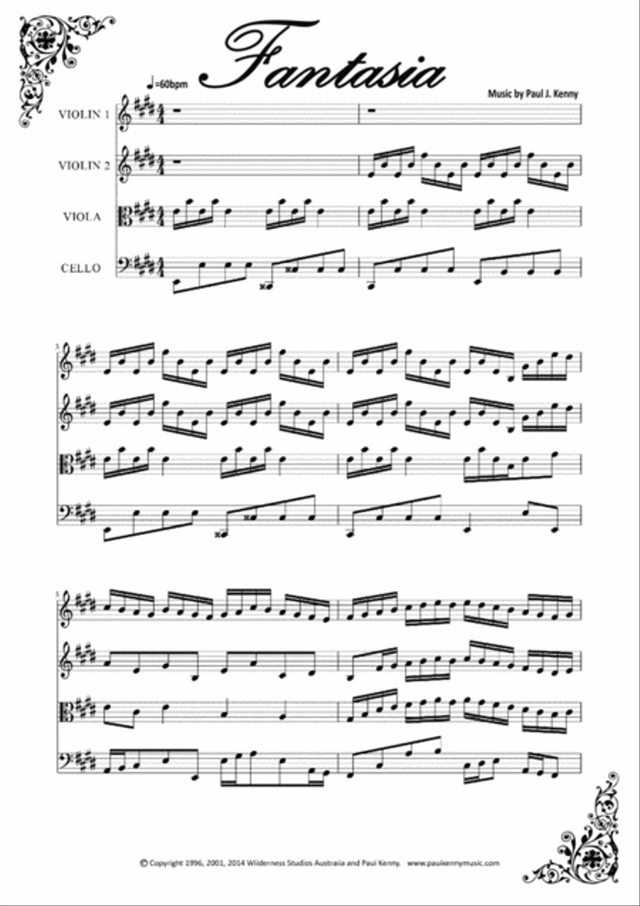 Fantasia for Strings by Paul Kenny - String Quartet / String Orchestra String Quartet scores gallery preview page 2