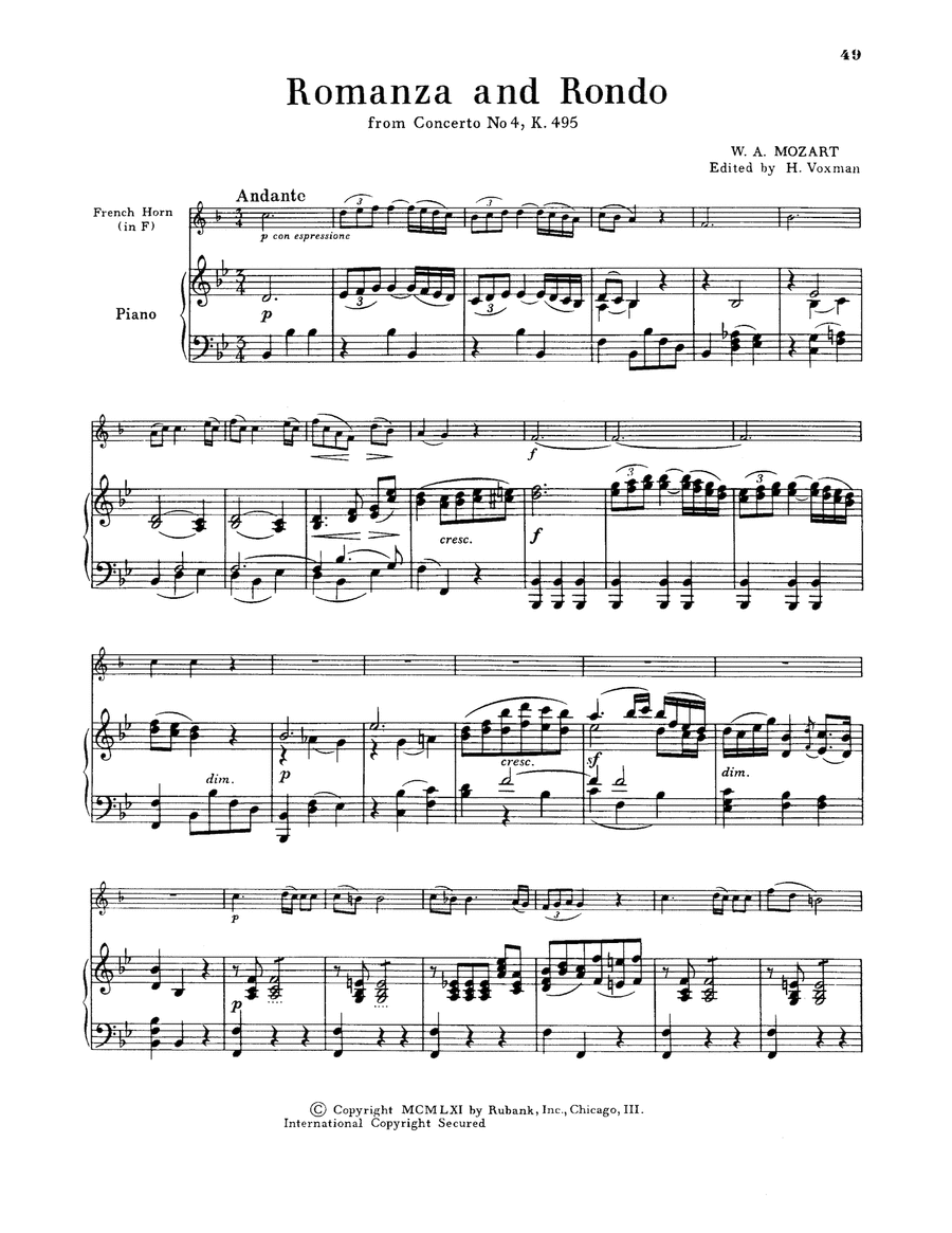 Romanza & Rondo (from Concerto No. 4) School and Community scores gallery preview page 1