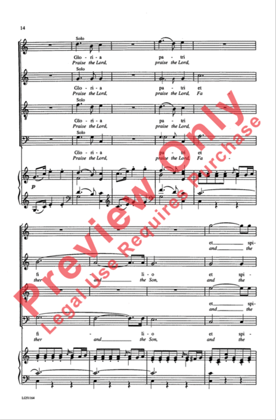 Dixit Dominus, K. 399 4-Part scores gallery preview page 14