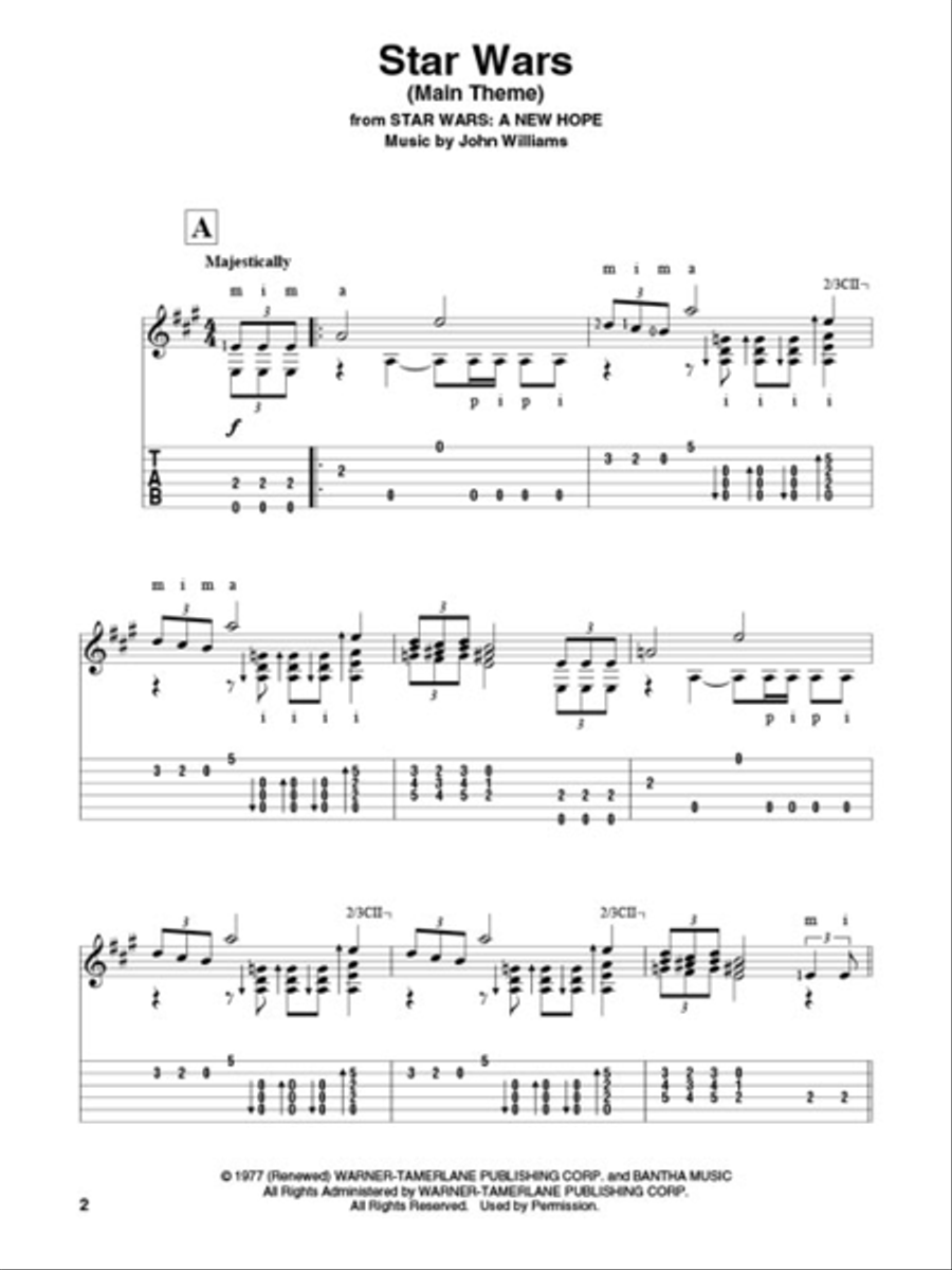 Star Wars for Classical Guitar Acoustic Guitar scores gallery preview page 3