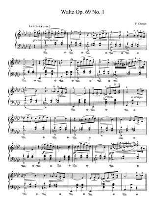 Chopin Waltz Op. 69 No. 1 in Ab Major Fairwell