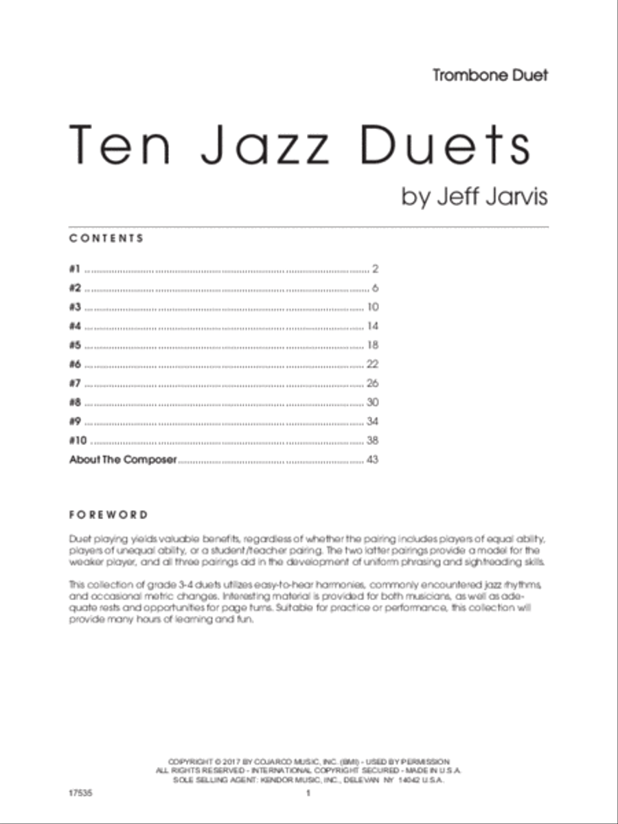 Ten Jazz Duets Trombone Duet scores gallery preview page 2