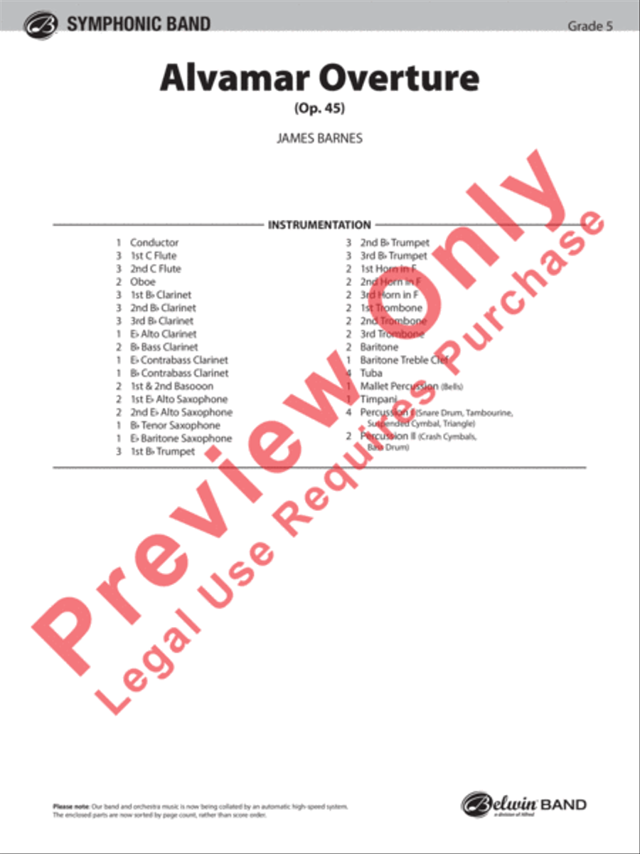 Alvamar Overture Concert Band scores gallery preview page 2