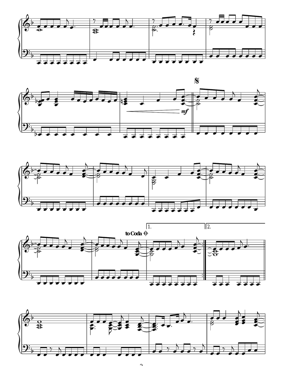 Nothing's Gonna Stop Us Now Piano Solo scores gallery preview page 2