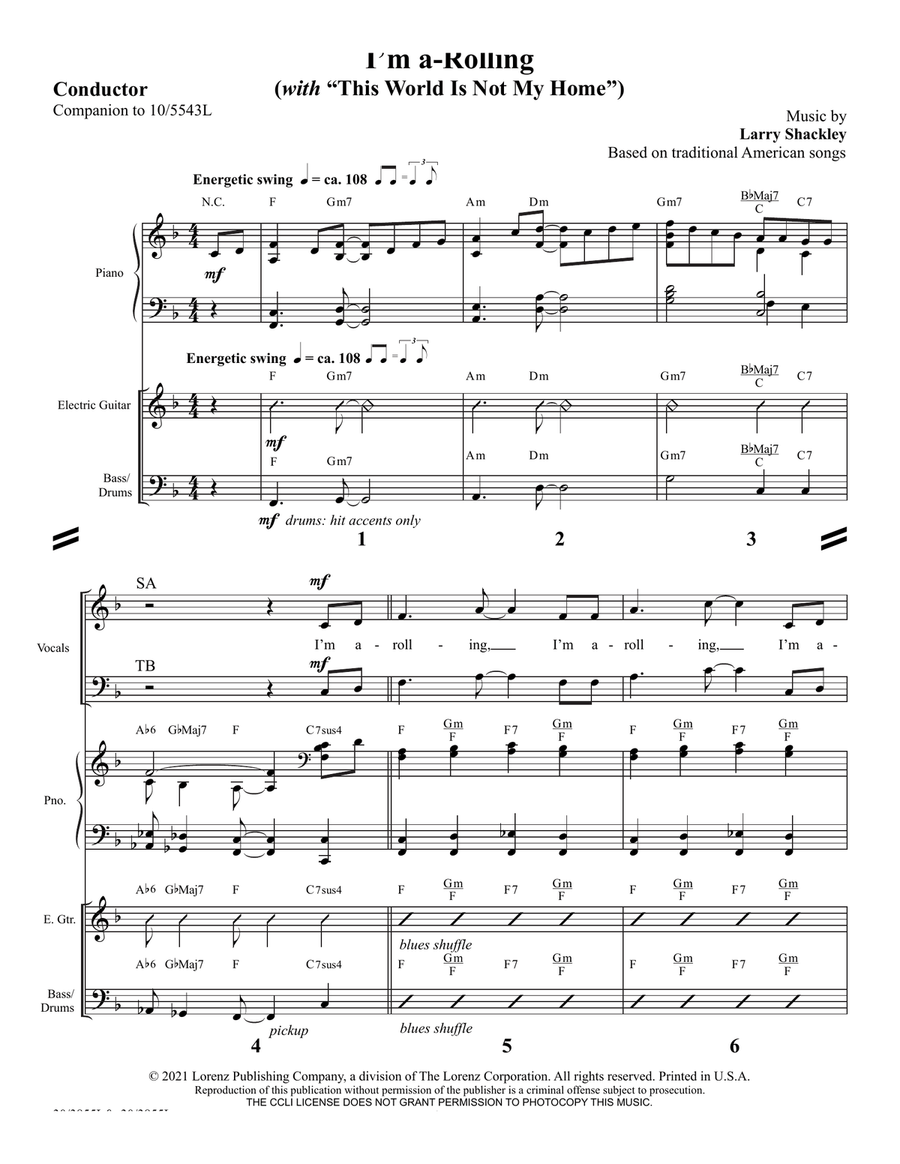 I'm a-Rolling - Downloadable Rhythm Score and Parts Rhythm Section scores gallery preview page 2