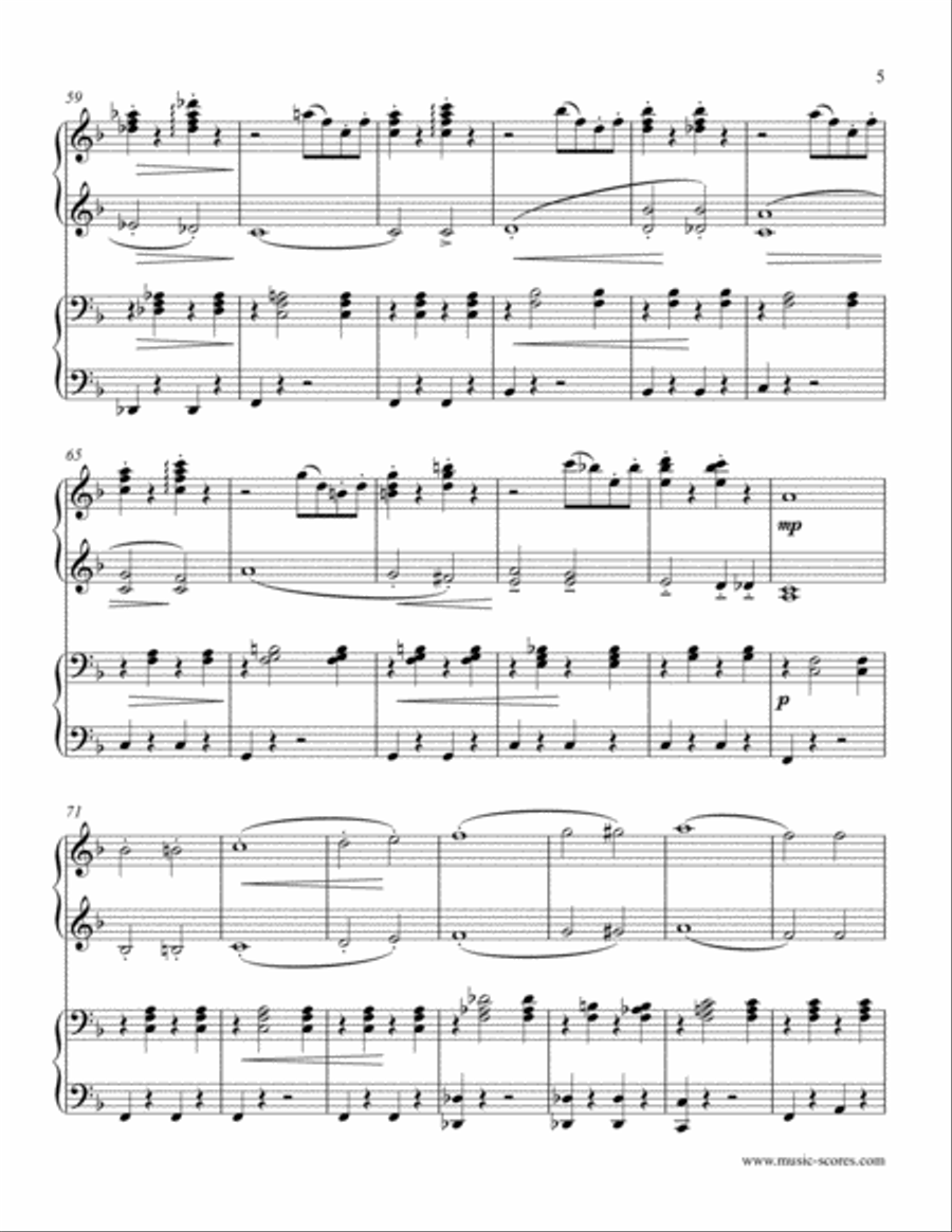 Entry of the Gladiators - Piano Duet Piano Duet scores gallery preview page 5