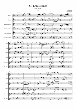 St. Louis Blues (Handy) for Wind Band in 6 parts (Flutes / Clarinets / Saxes)