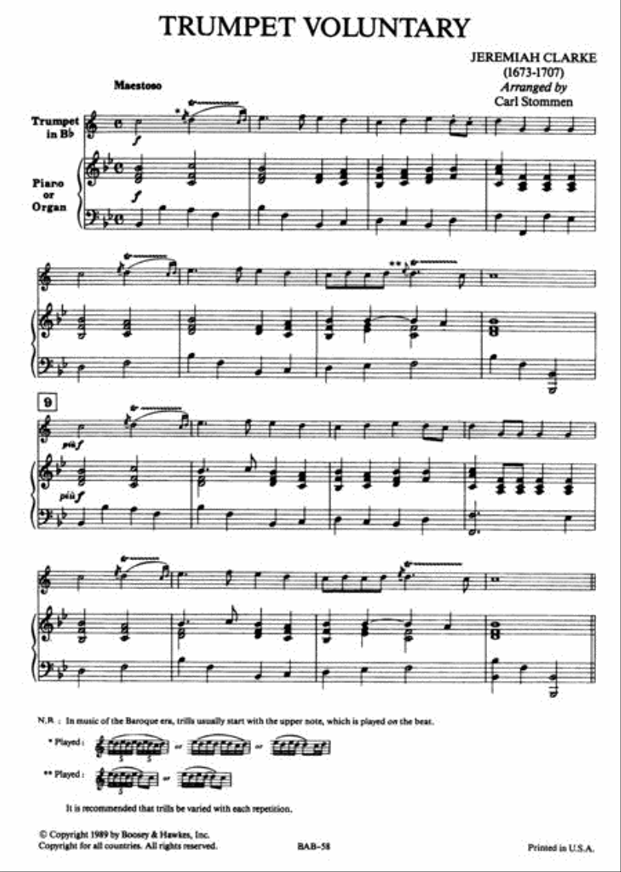 Trumpet Voluntary Trumpet Voluntary Trumpet Solo scores gallery preview page 2