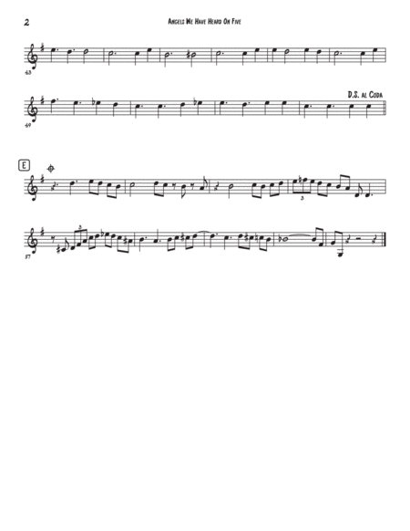 Angels We Have Heard On High (Sax Quartet, AATB or SATB) image number null