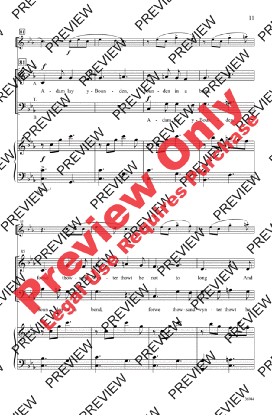 Adam Lay yBounden 4-Part scores gallery preview page 11