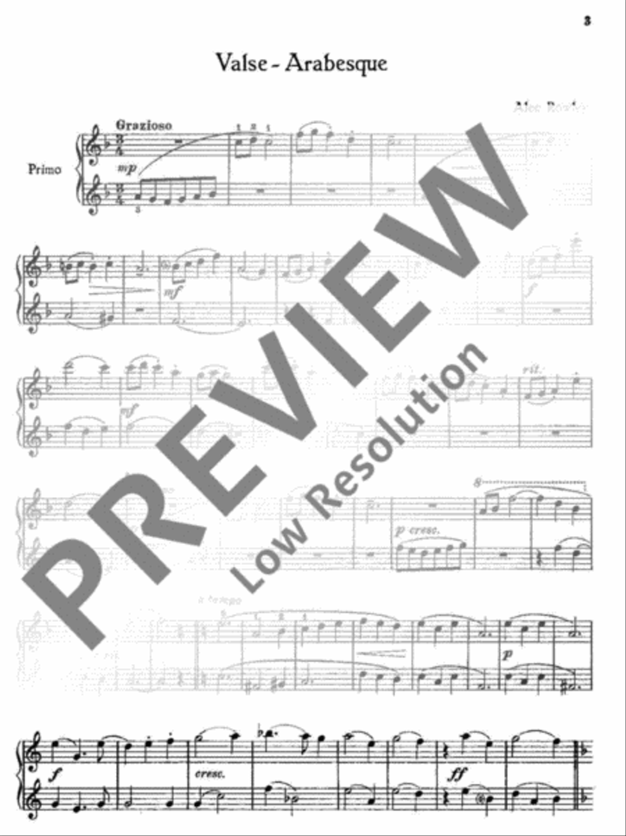 Valse Arabesque Piano Duet scores gallery preview page 4
