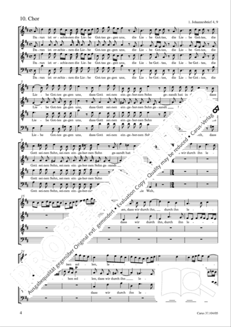 Ein Lammlein geht und tragt die Schuld 4-Part scores gallery preview page 5