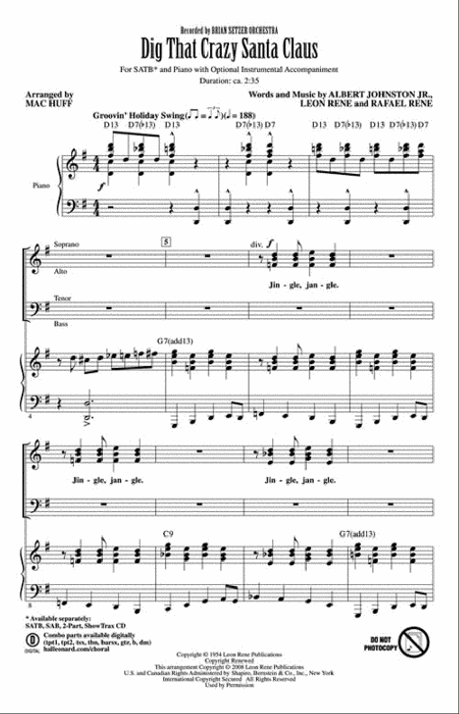Dig That Crazy Santa Claus 4-Part scores gallery preview page 2