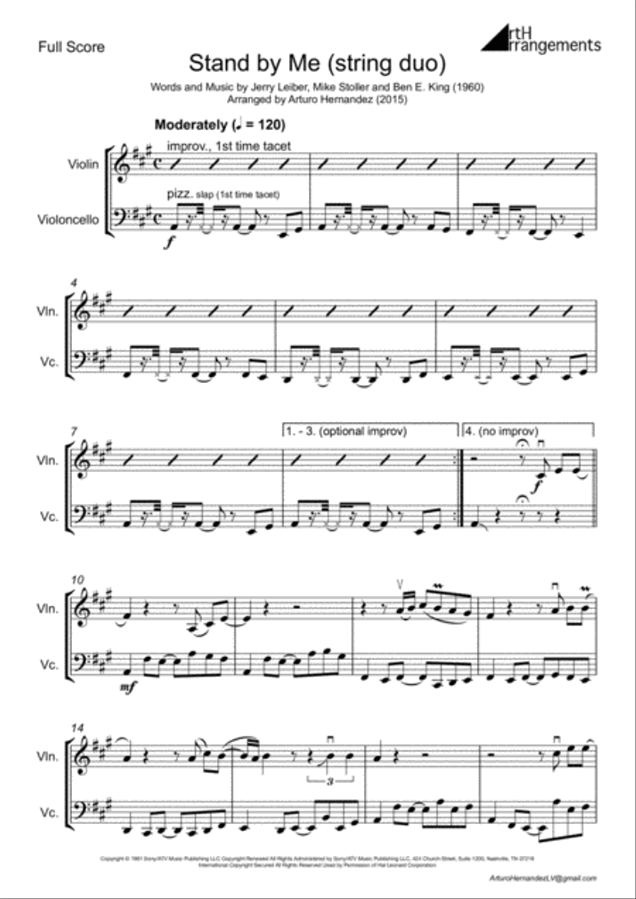 Stand By Me String Duet scores gallery preview page 1