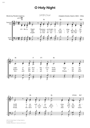 O Holy Night - SATB Choir - W/Chords