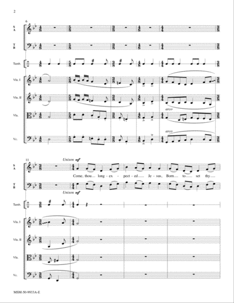 Come, Thou Long-Expected Jesus Choir scores gallery preview page 2