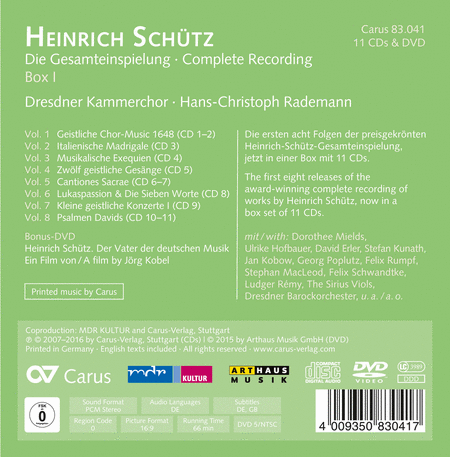 Heinrich Schutz: Complete Recording, Box 1 [Box Set]