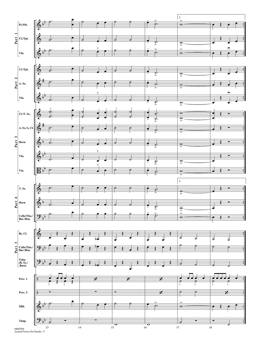 Armed Forces on Parade - Conductor Score (Full Score) Concert Band scores gallery preview page 3