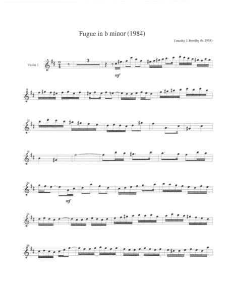 Fugue in b minor (1984) for string quartet (PARTS)