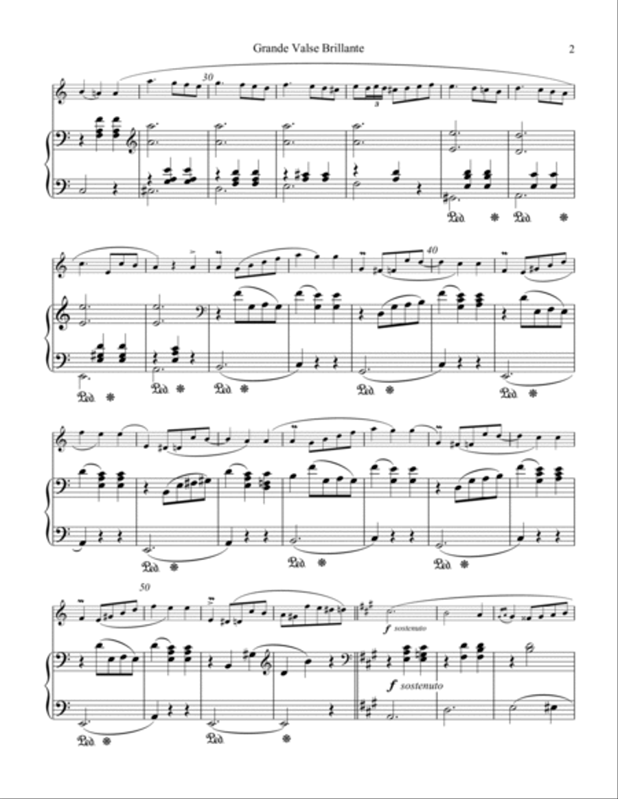Grande valse brillante, Op. 34 No. 2, for violin and piano Violin Solo scores gallery preview page 3