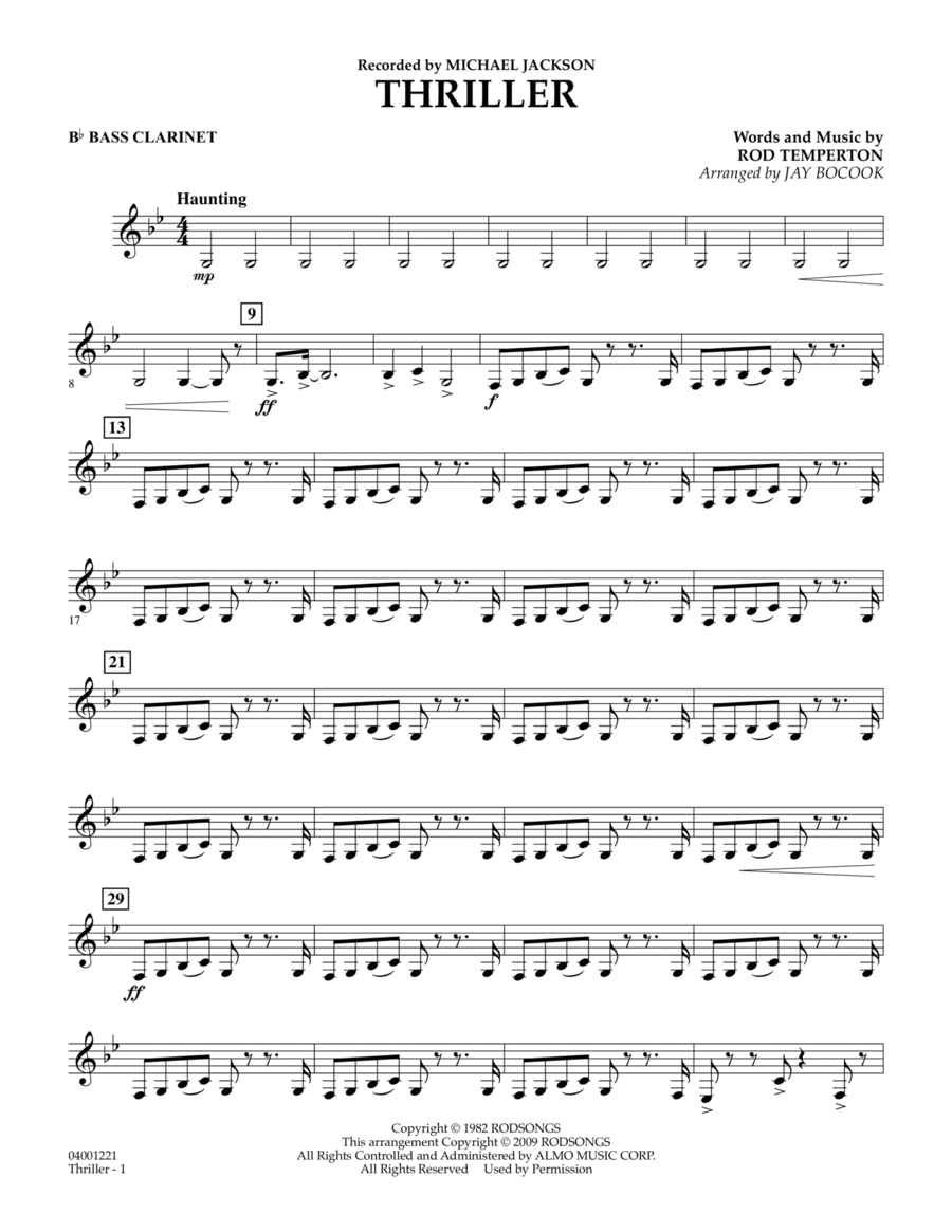Thriller - Bb Bass Clarinet