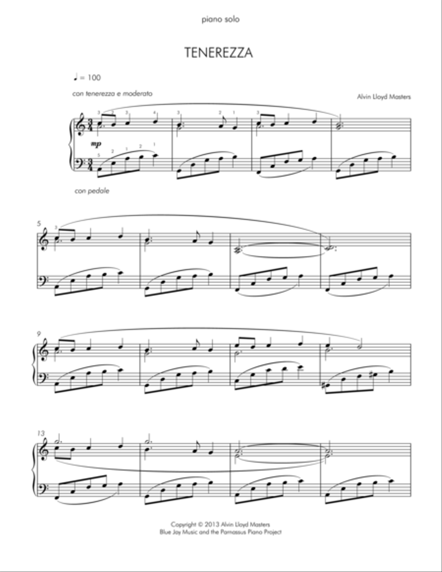 TENEREZZA Piano Solo scores gallery preview page 1