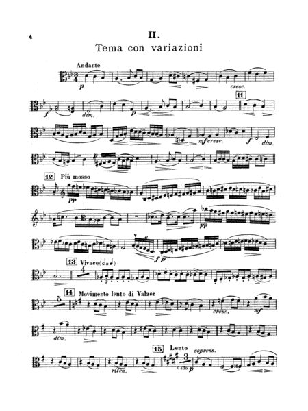 String Quartet in D Major (1907): Viola