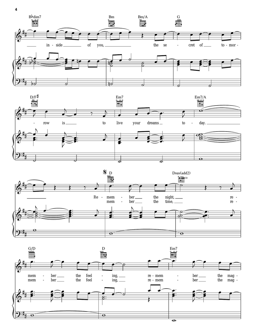 Remember The Magic (Theme Song) Piano, Vocal, Guitar scores gallery preview page 4