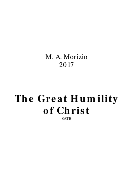 THE GREAT HUMILITY OF CHRIST (SATB) – Philippians 2:5-11 image number null