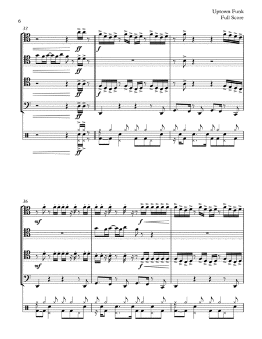 Uptown Funk Brass Ensemble scores gallery preview page 6