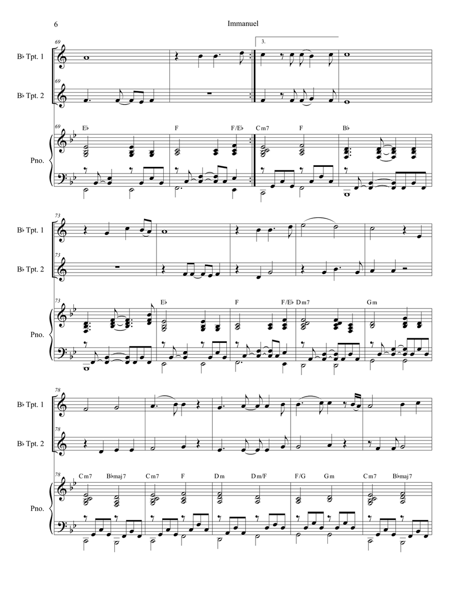 Immanuel Trumpet Duet scores gallery preview page 6