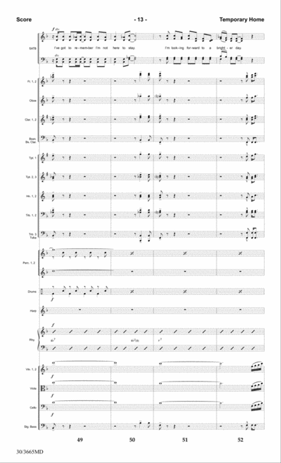 Temporary Home - Orchestral Score and Parts Choir scores gallery preview page 15