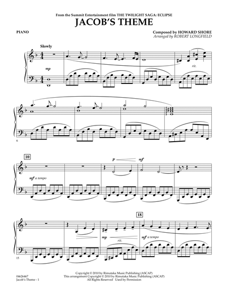Jacob's Theme (from The Twilight Saga: Eclipse) - Piano
