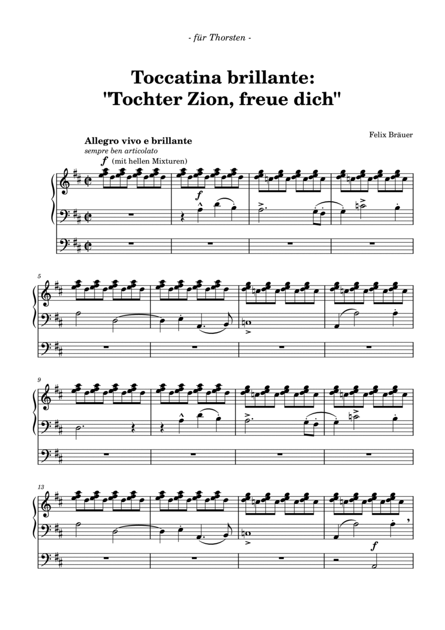 Book cover for Toccatina brillante: "Tochter Zion, freue dich"