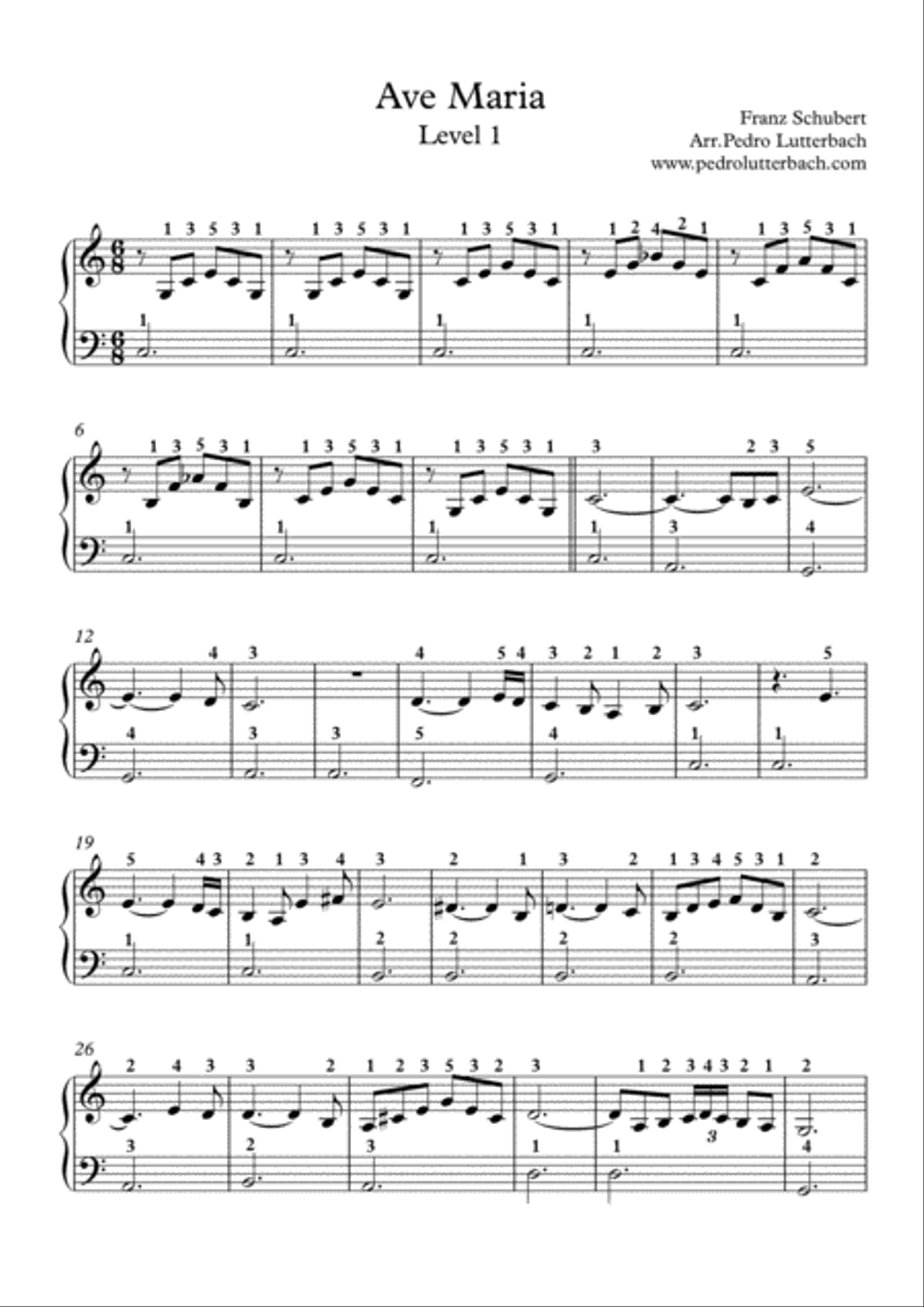 Ave Maria Easy Piano scores gallery preview page 1