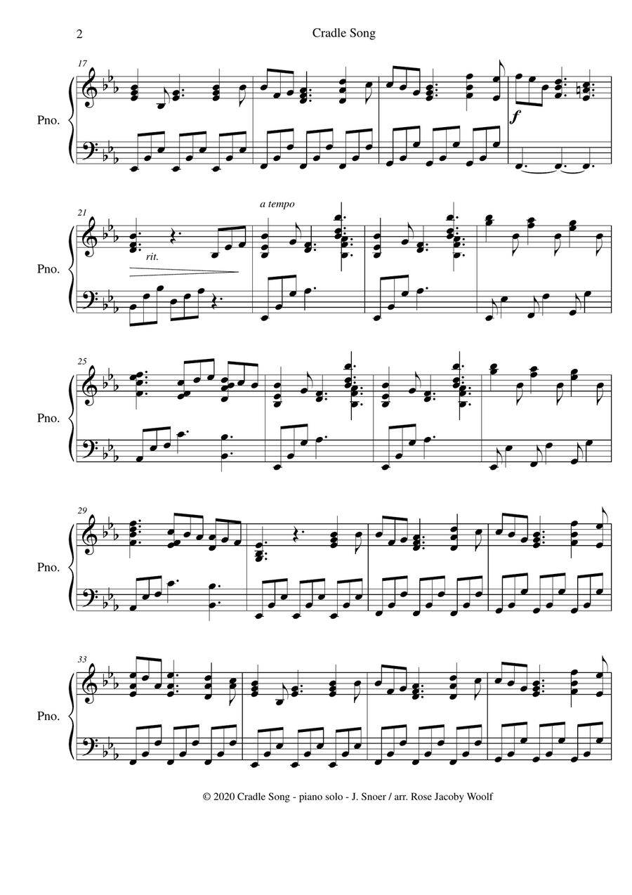 Cradle Song - piano solo Piano Solo scores gallery preview page 2